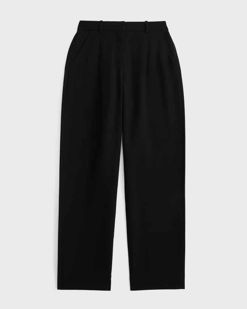 Abercrombie & Fitch Women's Curve Love A&F Quinn Tailored Straight Pant in Black - Size 26 | Abercrombie & Fitch (US)