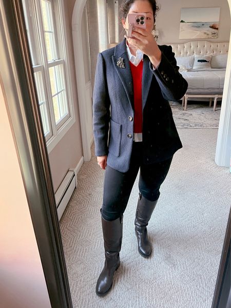 Fall outfit. Preppy style. Riding boots. Old money style. 

#LTKstyletip #LTKSeasonal #LTKsalealert