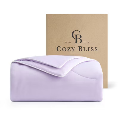 Dual-Sided Cooling Comforter, Ultra-Soft Breathable Lightweight Blanket, Purple - Cozy Bliss | Target
