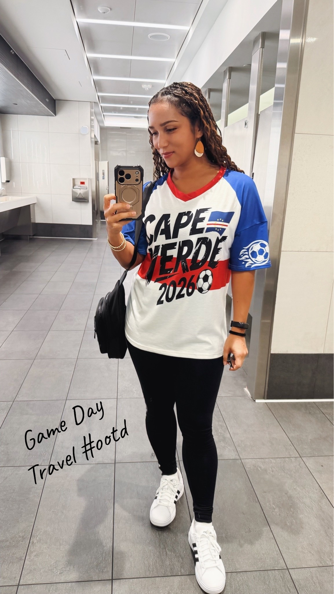 Game day fit: comfy enough for the journey, sporty enough for the moment. ⚽️✈️ I’m wearing a size small in the shirt.

#LTKootd #LTKdayinmylife #LTKTravel