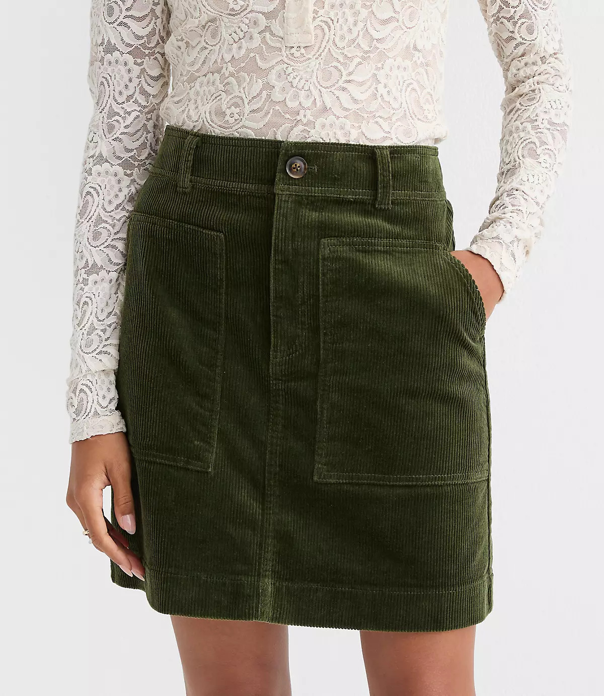 Corduroy Mini Pocket Skirt | LOFT