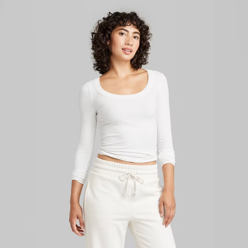 Women's Long Sleeve Scoop Neck T-Shirt - Wild Fable™ | Target