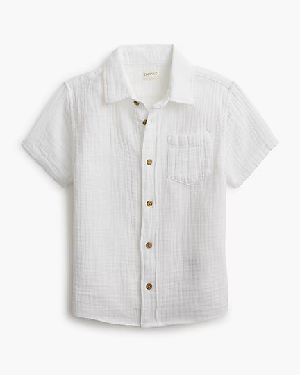Boys' short-sleeve gauze button-down shirt | J.Crew Factory