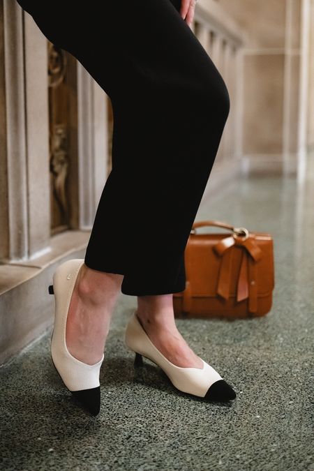 Comfy meets kitten heel! With the generous back heel padding and stretchy material these beauties are my go-to workwear shoe. The v-shaped vamp helps create a long, elegant leg line. Best of all, these are made from recycled materials and are easy to clean. 

#LTKworkwear #LTKshoecrush #LTKstyletip