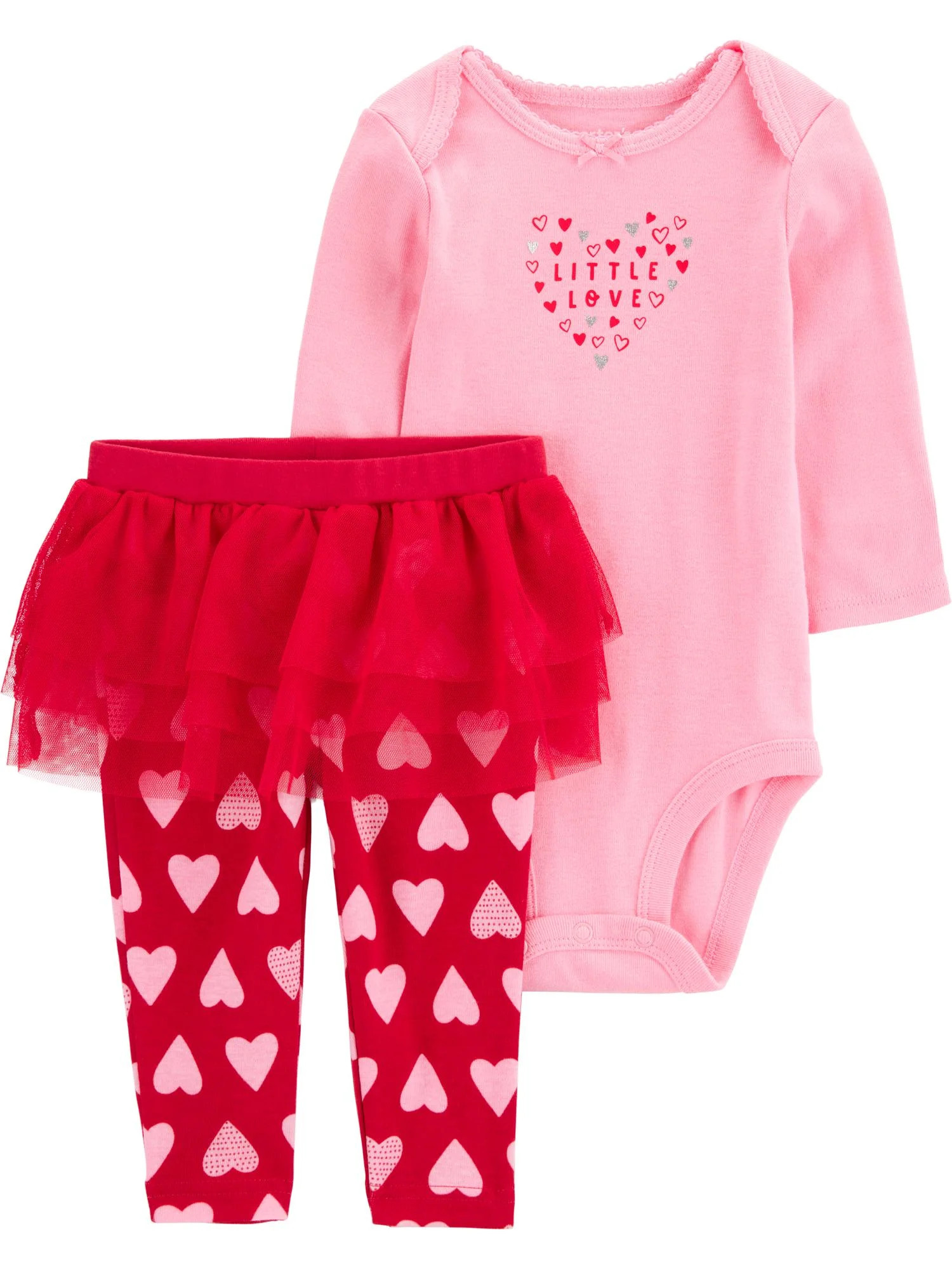 Carter's Child of Mine Baby Girl Valentine's Outfit Set, 2-Piece, Sizes Newborn-12 Months | Walmart (US)