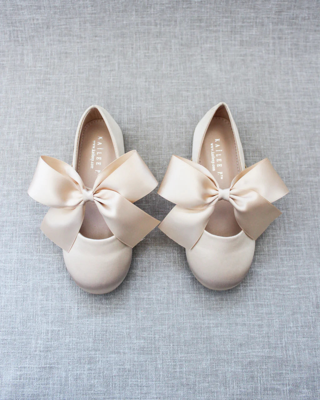 Satin Mary Jane Flats with Satin Bow | Kailee P.