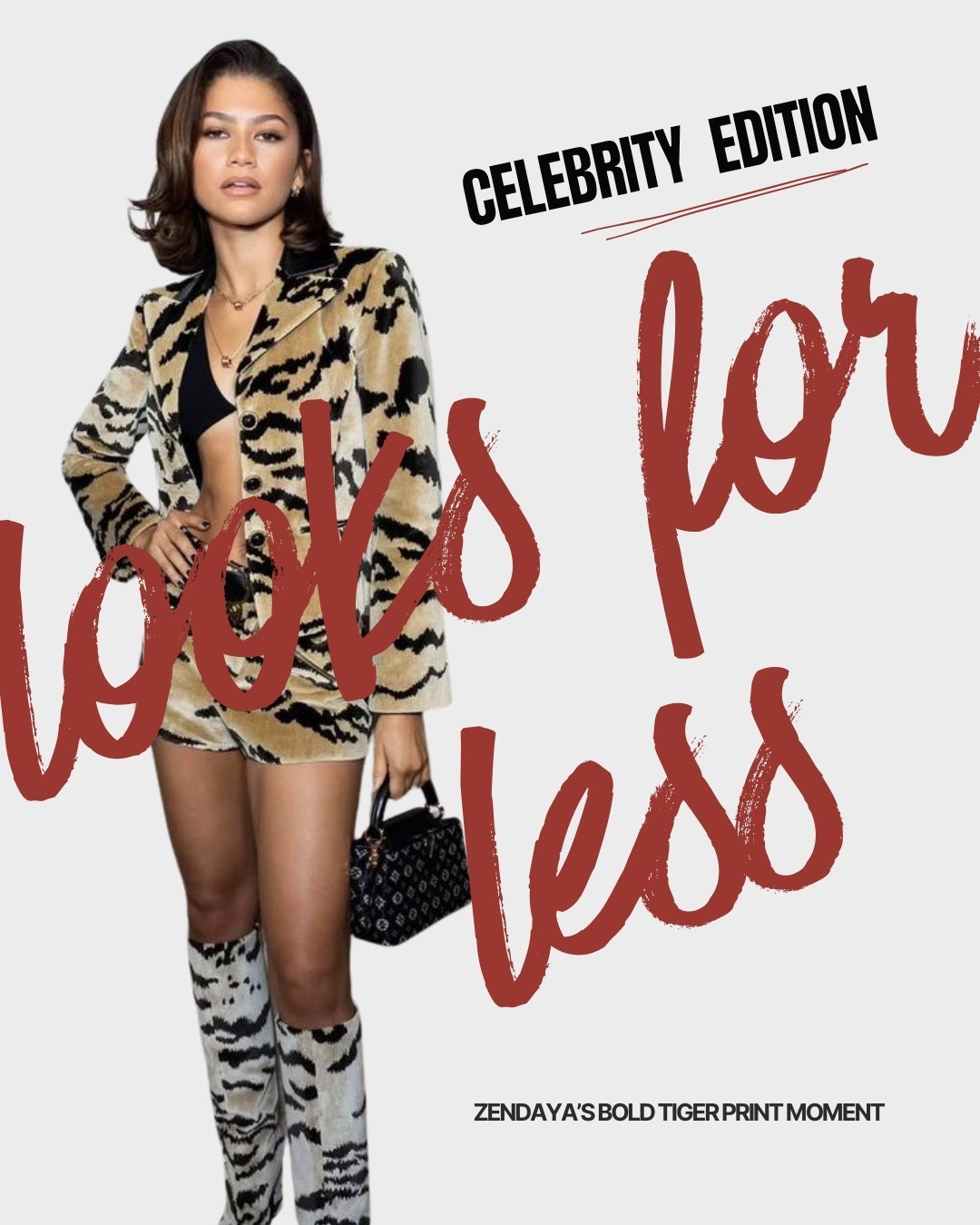 It’s giving full circle moment. My mom’s cheetah print obsession walked so my tiger print phase could run. HAHA!
Founds dupes for Zendayas look that doesn’t break the bank!

#LTKWorkwear #LTKU #LTKStyleTip