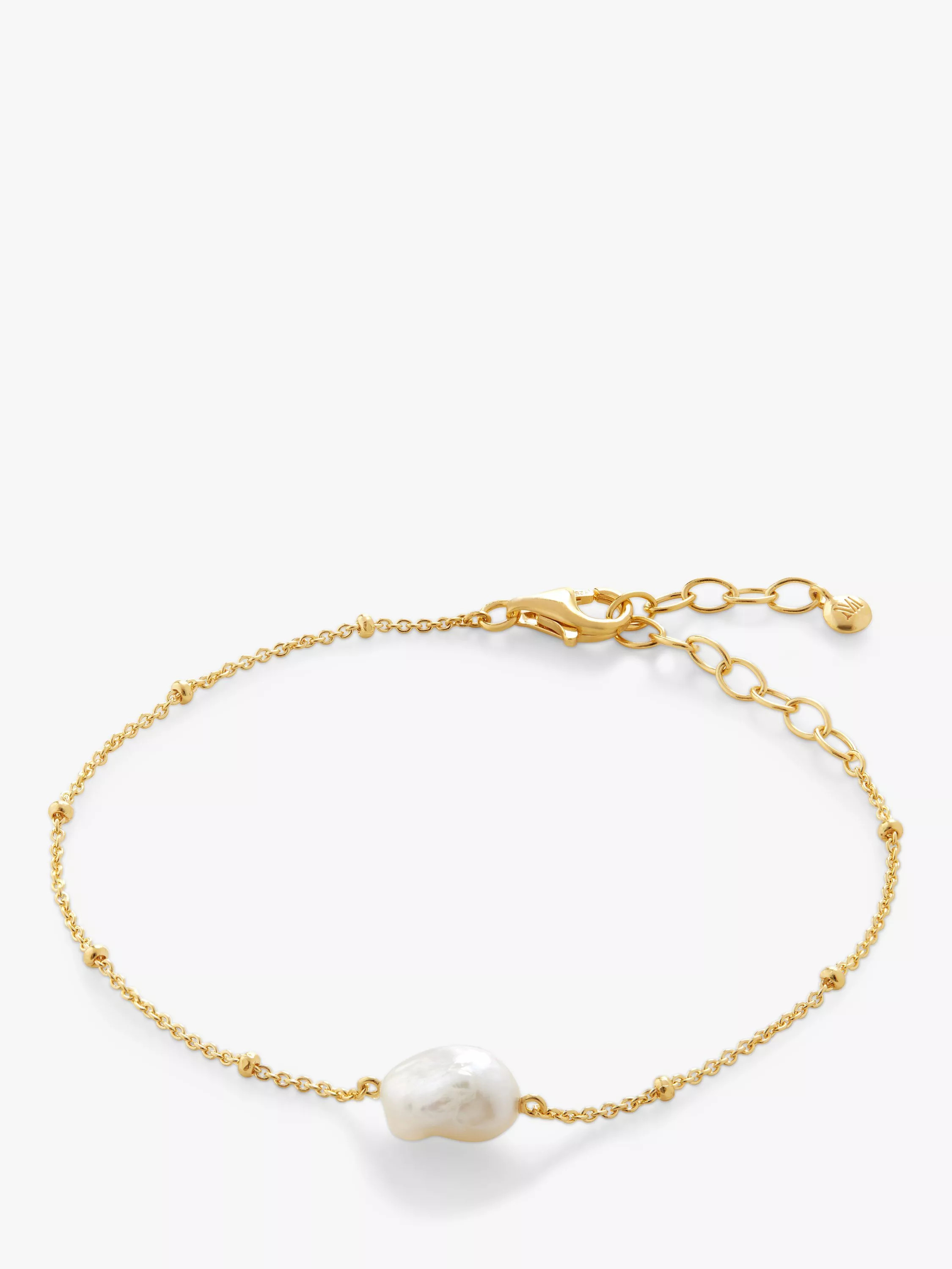 Monica Vinader Nura Keshi Pearl Bracelet, Gold | John Lewis (UK)