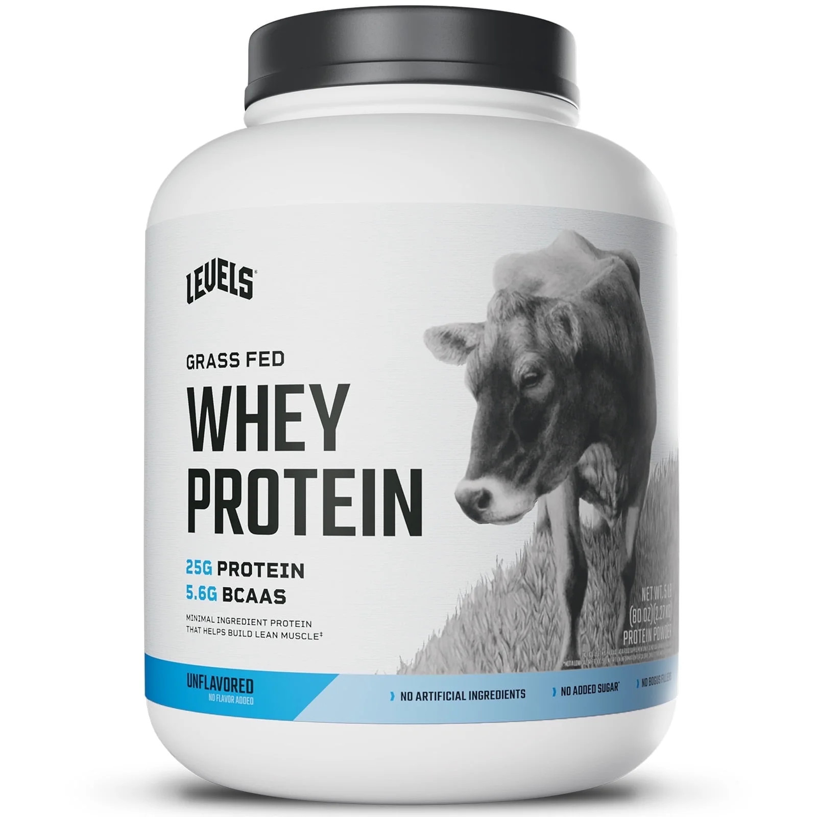 Levels Grass Fed Whey Protein Powder, No Artificials, 25G of Protein, Unflavored, 5LB | Walmart (US)