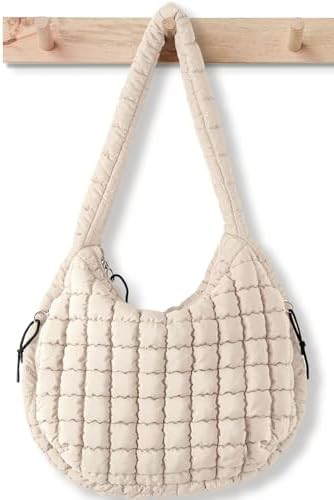 Puffer Tote Bag for Women Large Quilted Tote Bag Quilted Carryall Bag Soft Puffy Crossbody Bag Ho... | Amazon (US)