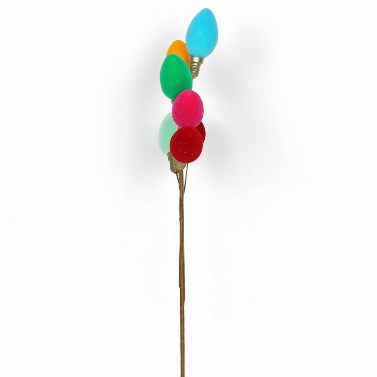 Fabric Bulbs Christmas Pick, Multicolor, 18 in, by Holiday Time | Walmart (US)