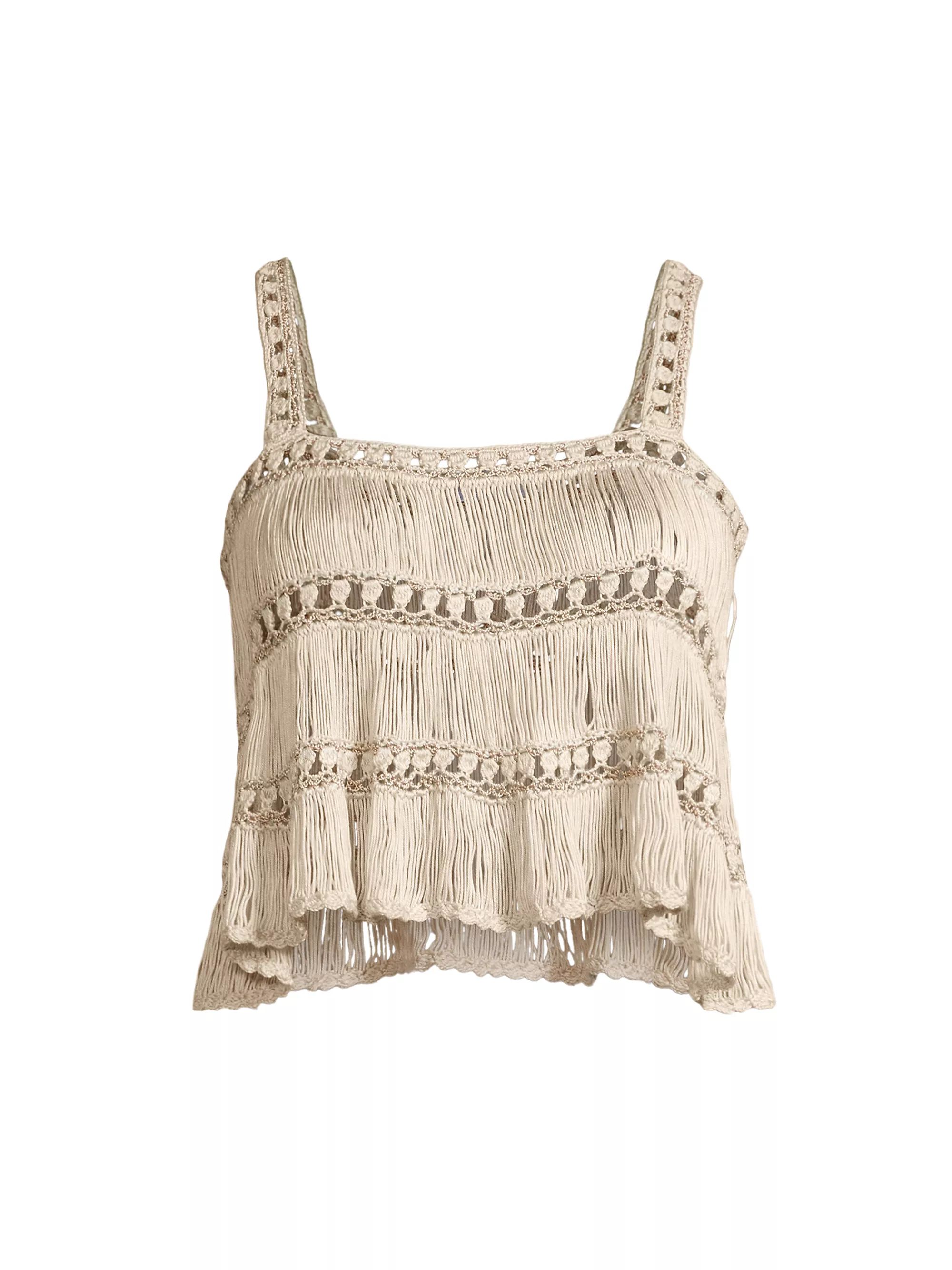 Shop My Beachy Side Colorblocked Hand-Crocheted Halter Top | Saks Fifth Avenue | Saks Fifth Avenue