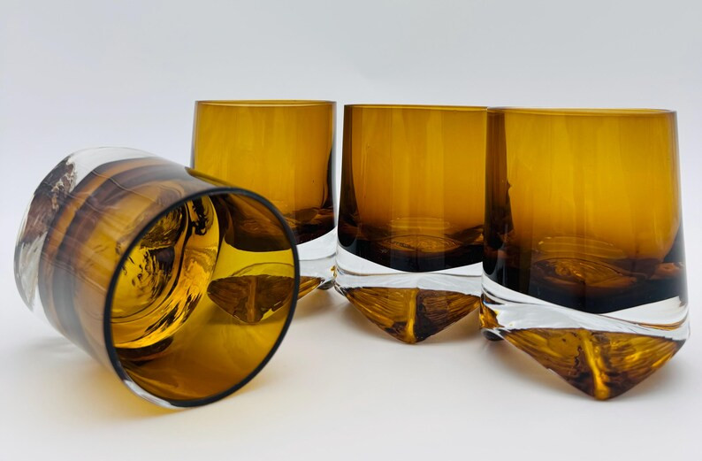 Denby Milnor Amber Old Fashioned Mid-century Glass Cocktail Glass Set of 6 - Bo Borgström Design... | Etsy (US)