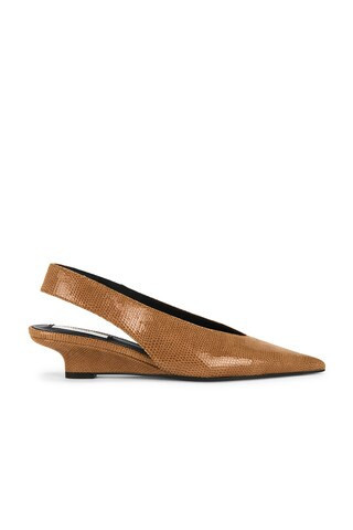 Toteme Wedge Lizard Embossed Slingback in Tan | FWRD 