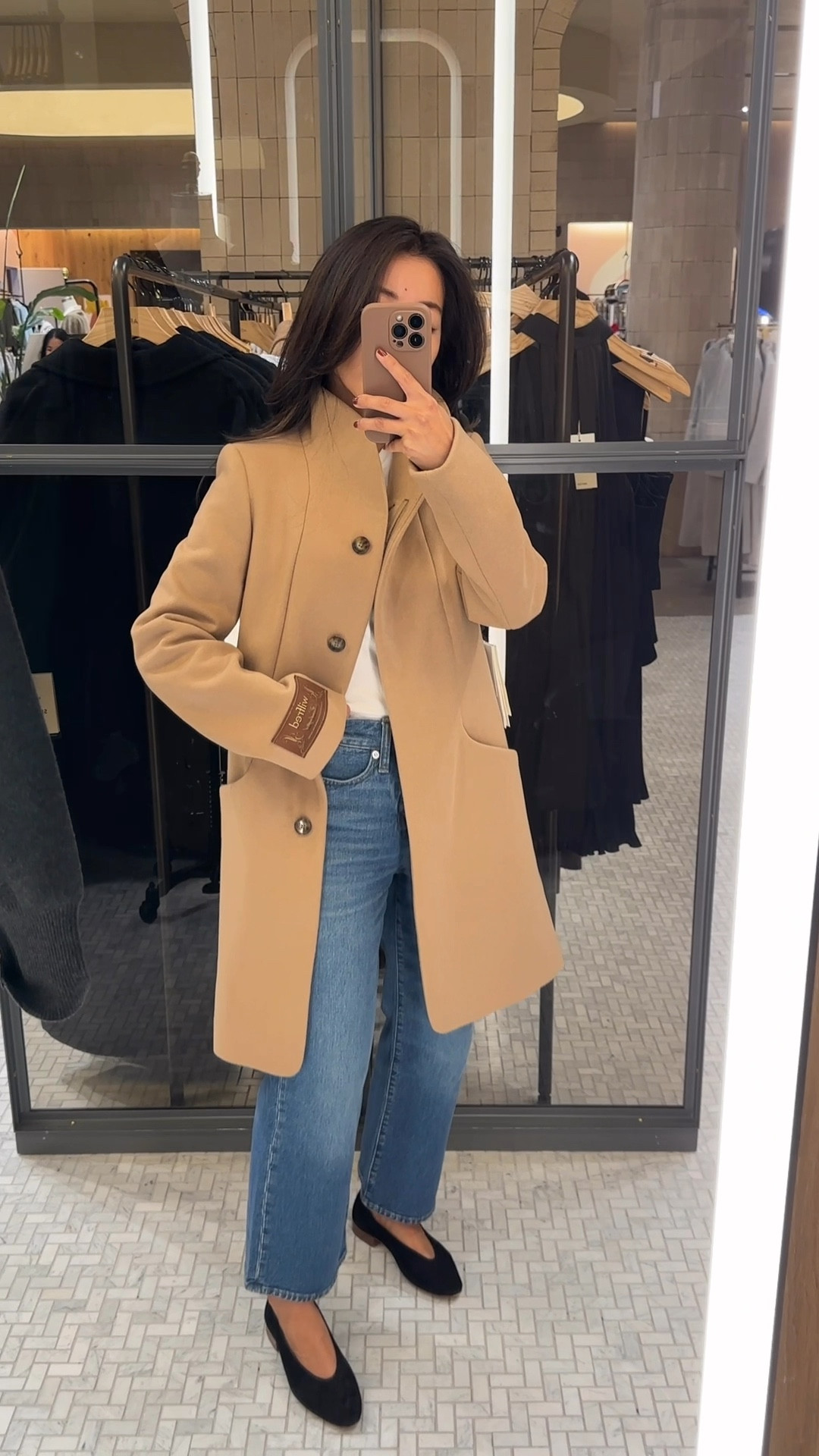 Trying on the Aritzia Cocoon coat xxs - this coat is a thicker weight with a slightly plush wool cashmere fabric. Material felt soft and warm with a unique standup cocoon collar. I tried on xxs in both the long and short length and liked both for very different looks. The sleeves of the xxs are a little long on me. Also linked the Connor coat which is a flattering belted wrap style.

• jcrew slim wide jeans 24 petite 

• sezane flats 5 worn with heel lifts. Tuckernuck has very similar on sale starting in size 6 and up 


#LTKSeasonal #LTKHoliday #LTKGiftGuide