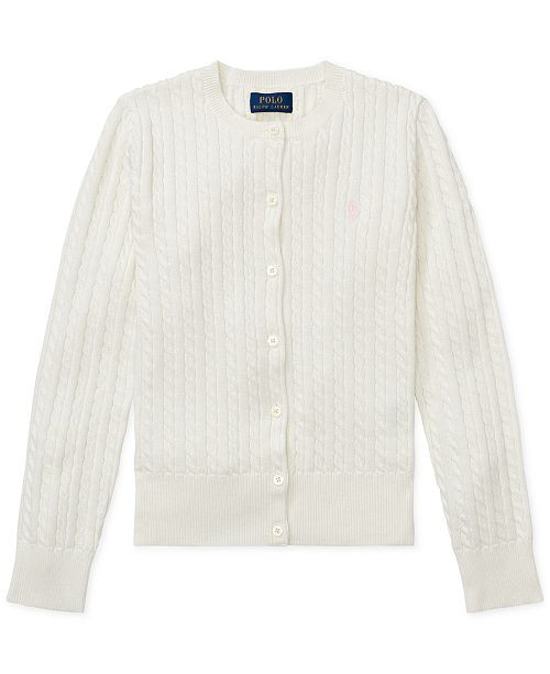 Big Girls Cable-Knit Cotton Cardigan | Macys (US)