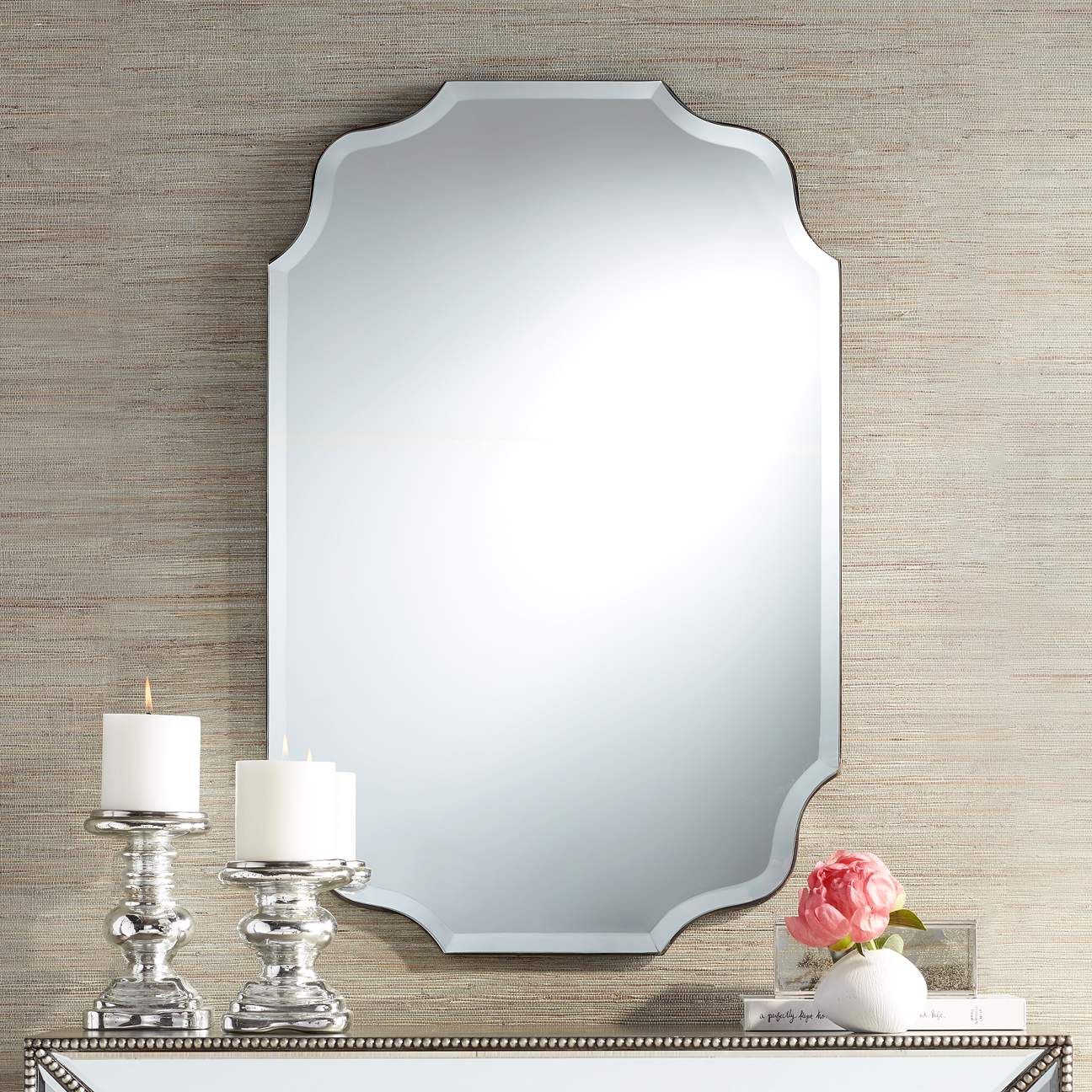 Vita Oval Wave Edge 23 1/2" x 36" Frameless Wall Mirror | Lamps Plus