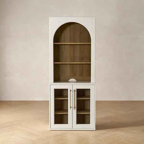 Mopio Blake Acrylic Cabinet with Hutch - White | Bed Bath & Beyond