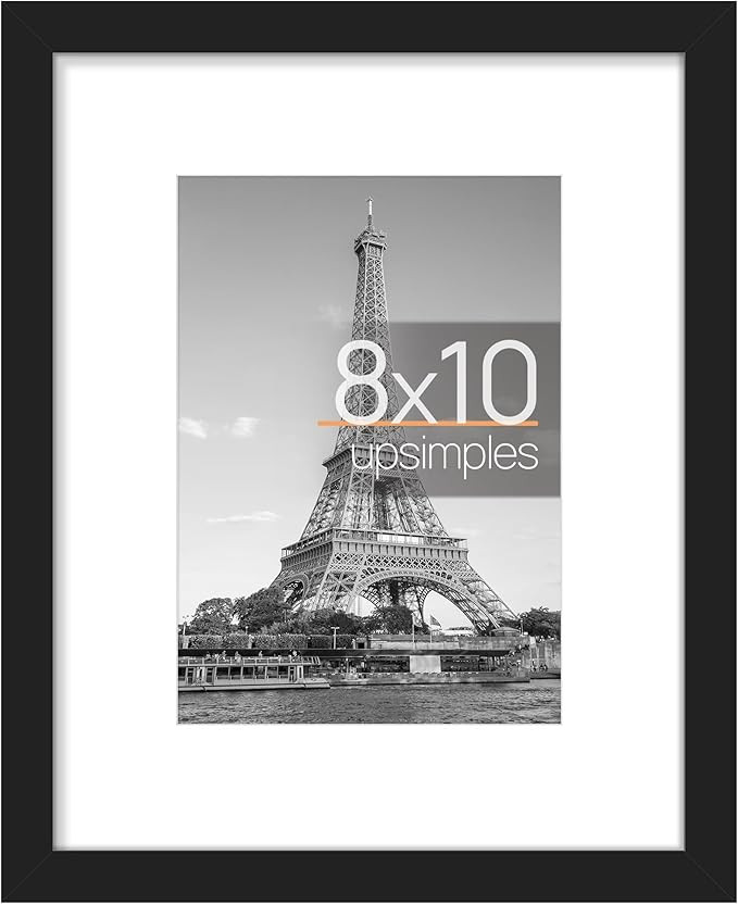 upsimples 8x10 Picture Frame, Display Pictures 5x7 with Mat or 8x10 Without Mat, Wall Hanging Pho... | Amazon (US)