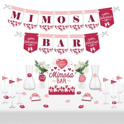 Big Dot of Happiness Happy Galentine's Day - DIY Valentine's Day Party Mimosa Bar Signs - Drink B... | Target
