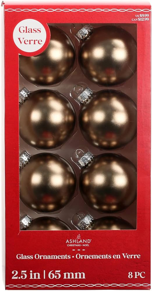 Ashland 8 Pack 2.5" Matte Glass Ball Ornaments Christmas Ornaments | Amazon (US)