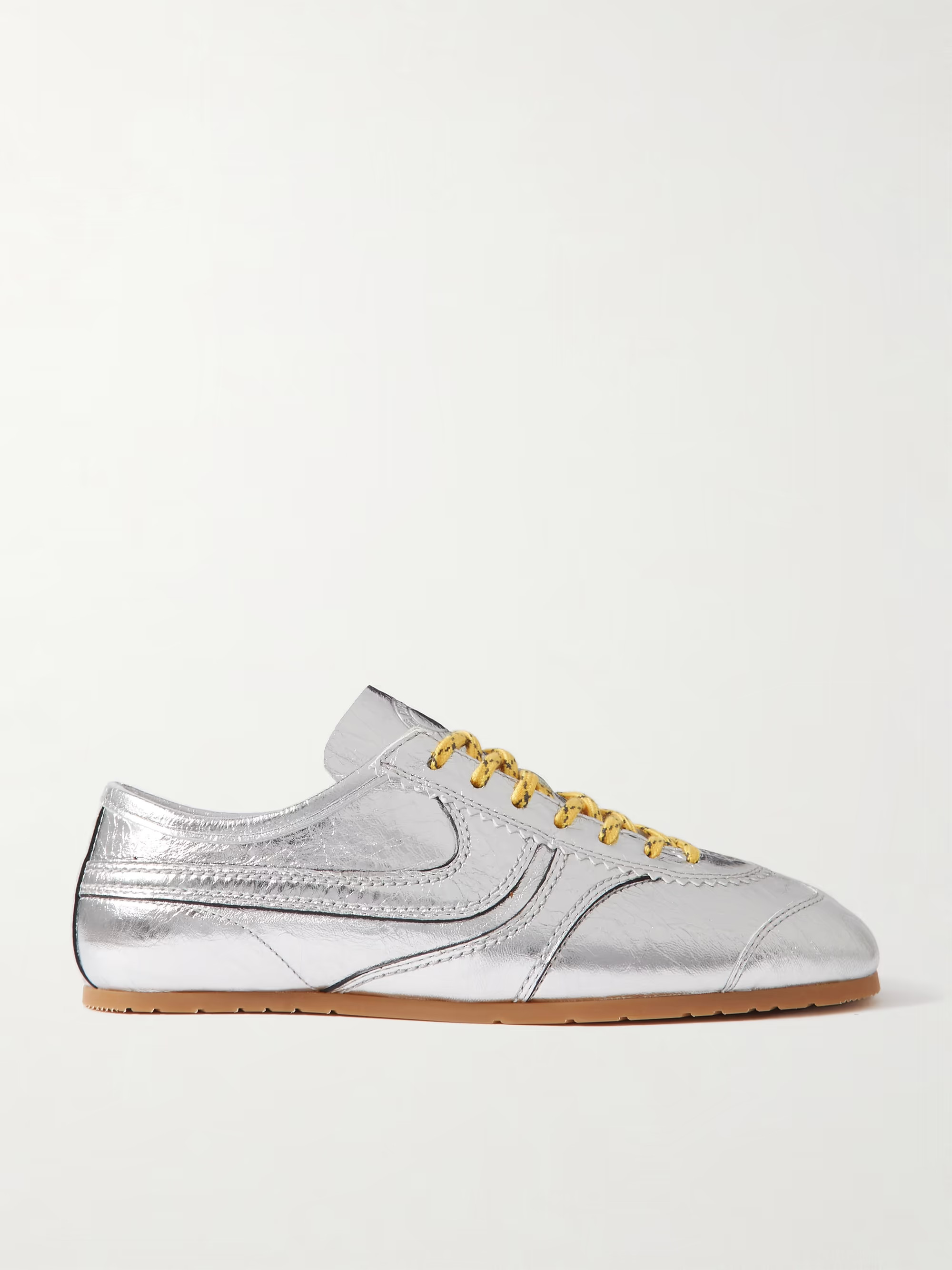 Metallic crinkled-leather sneakers | NET-A-PORTER APAC