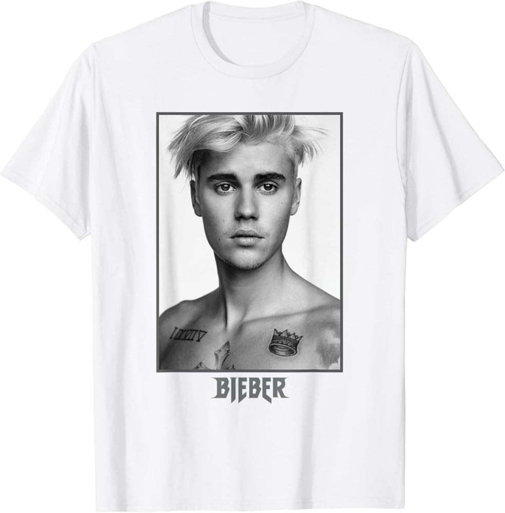 Justin Bieber Official Purpose Tour B&W Sorry Back T-Shirt | Amazon (US)
