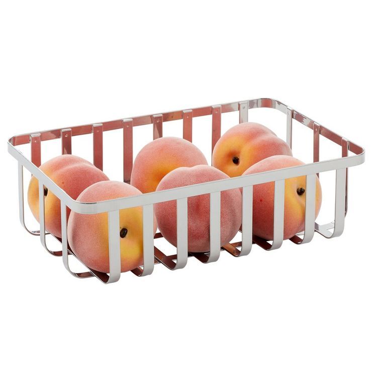 mDesign Farmhouse Metal Storage Organizer Basket for Kitchen | Target