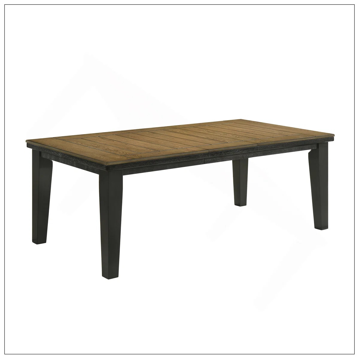1Pc Contemporary Style Dining Rectangular Table With18" Leaf Tapered Block Feet Wheat Charcoal Fi... | Wayfair North America