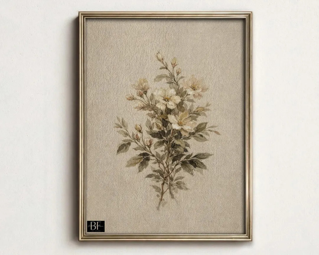 Olive Green Botanical Wall Art, Antique Leaf Illustration, Farmhouse Wall Decor PRINTABLE, Digita... | Etsy (US)