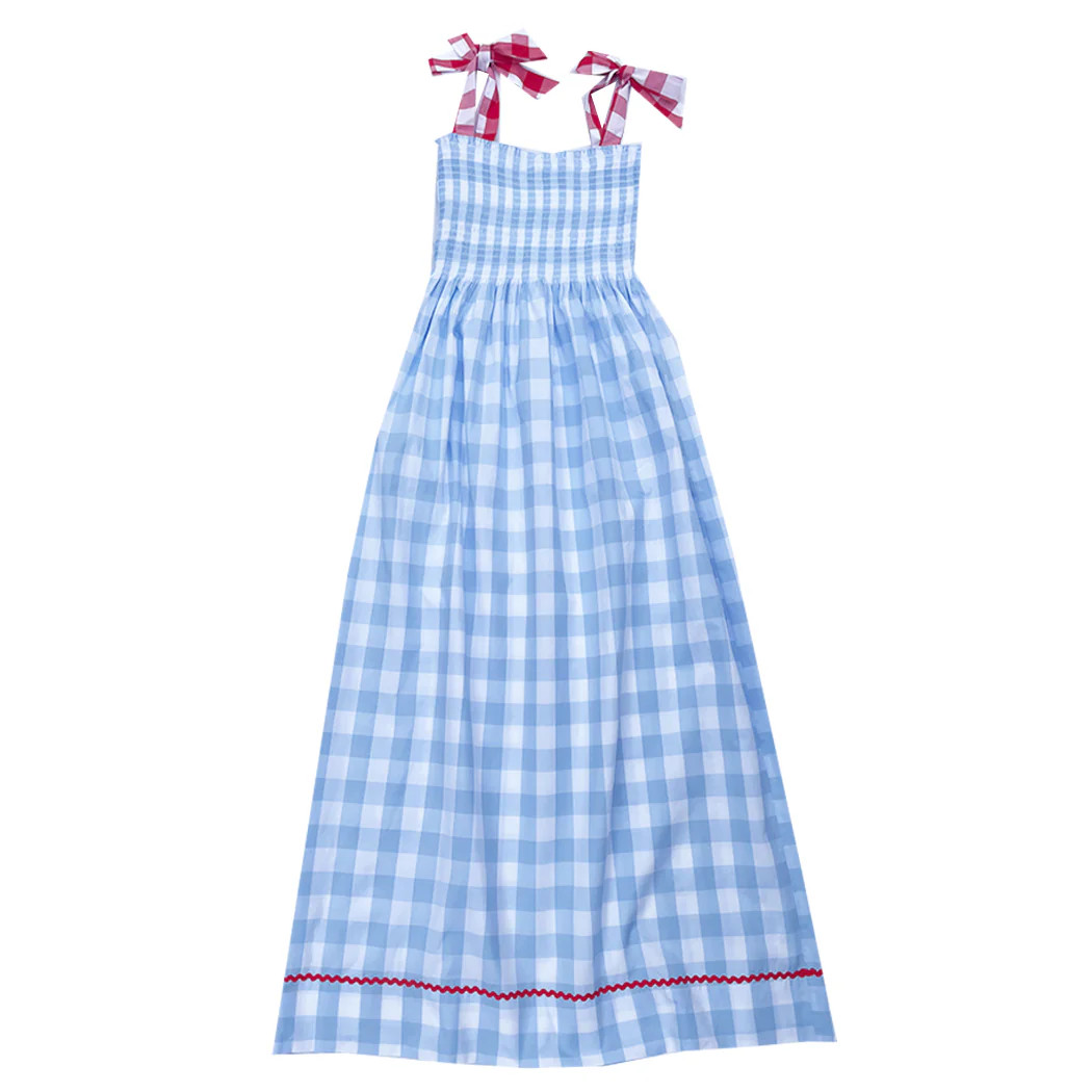 Kelly Gingham Tie Strap Dress (Ladies) | The Bella Bean