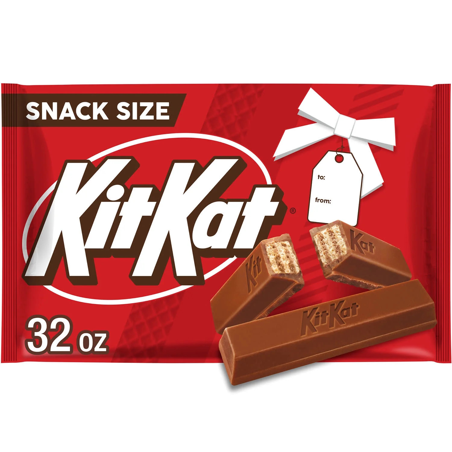 Kit Kat Milk Chocolate Wafer Snack Size Christmas Candy, Bag 32 oz | Walmart (US)