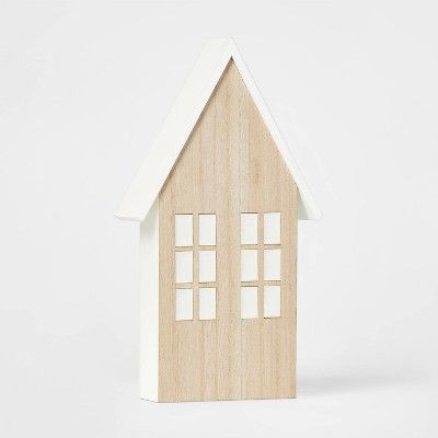 Wood & Enamel Tall House Decorative Figurine White - Wondershop™ | Target