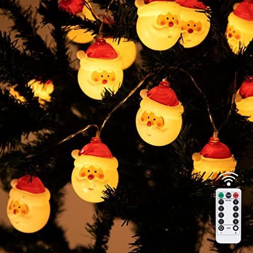 Amazon.com: Aoliy Christmas Santa Head Light , 20 LED Light 9.84 Feet Battery Operated Xmas Tree ... | Amazon (US)
