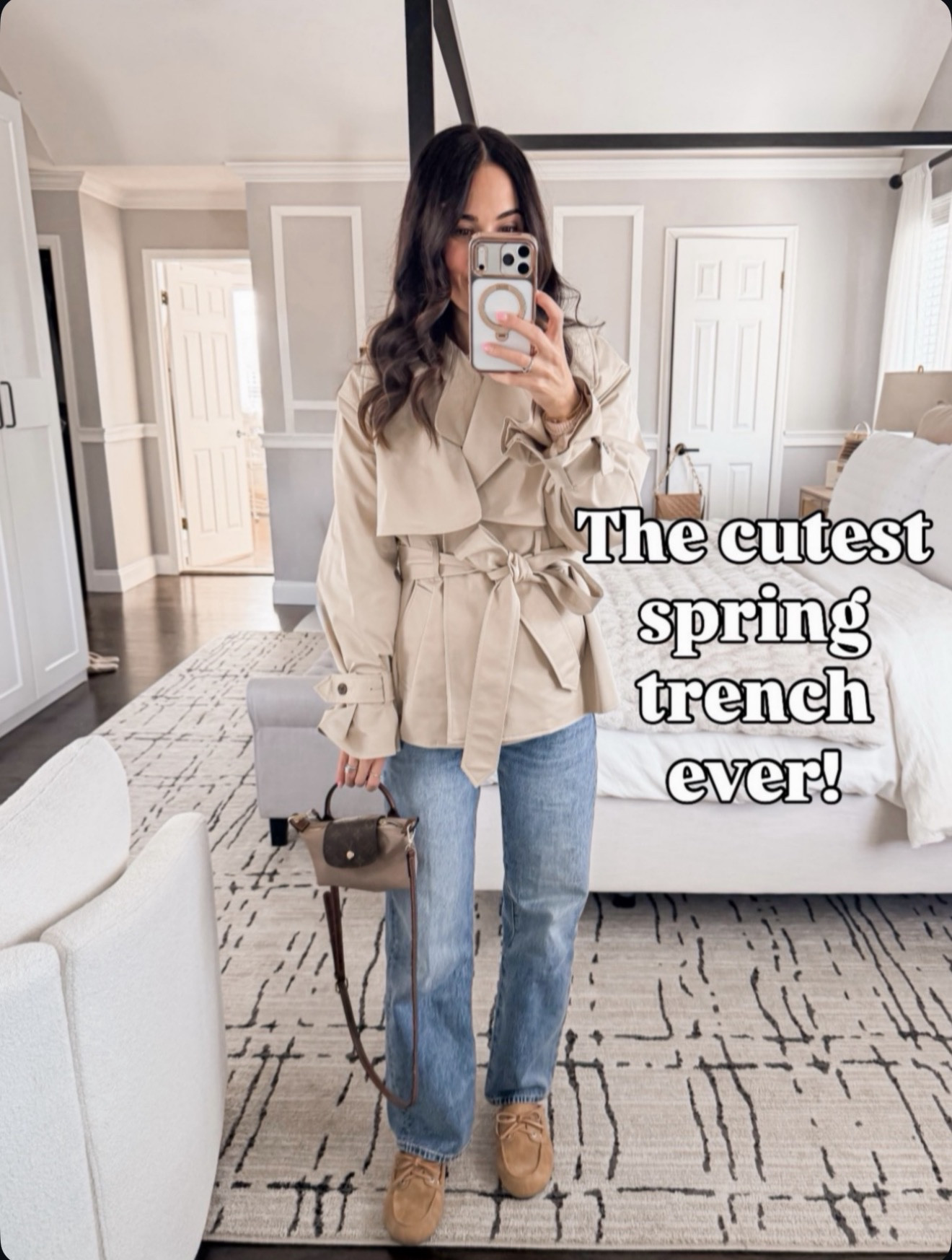 The cutest trench for spring 😍 easy, chic, goes with everything wearing size xs 