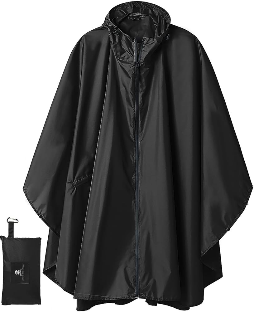 SaphiRose Rain Poncho Jacket Coat for Adults Hooded Waterproof with Zipper Outdoor (Green) : Amaz... | Amazon (CA)