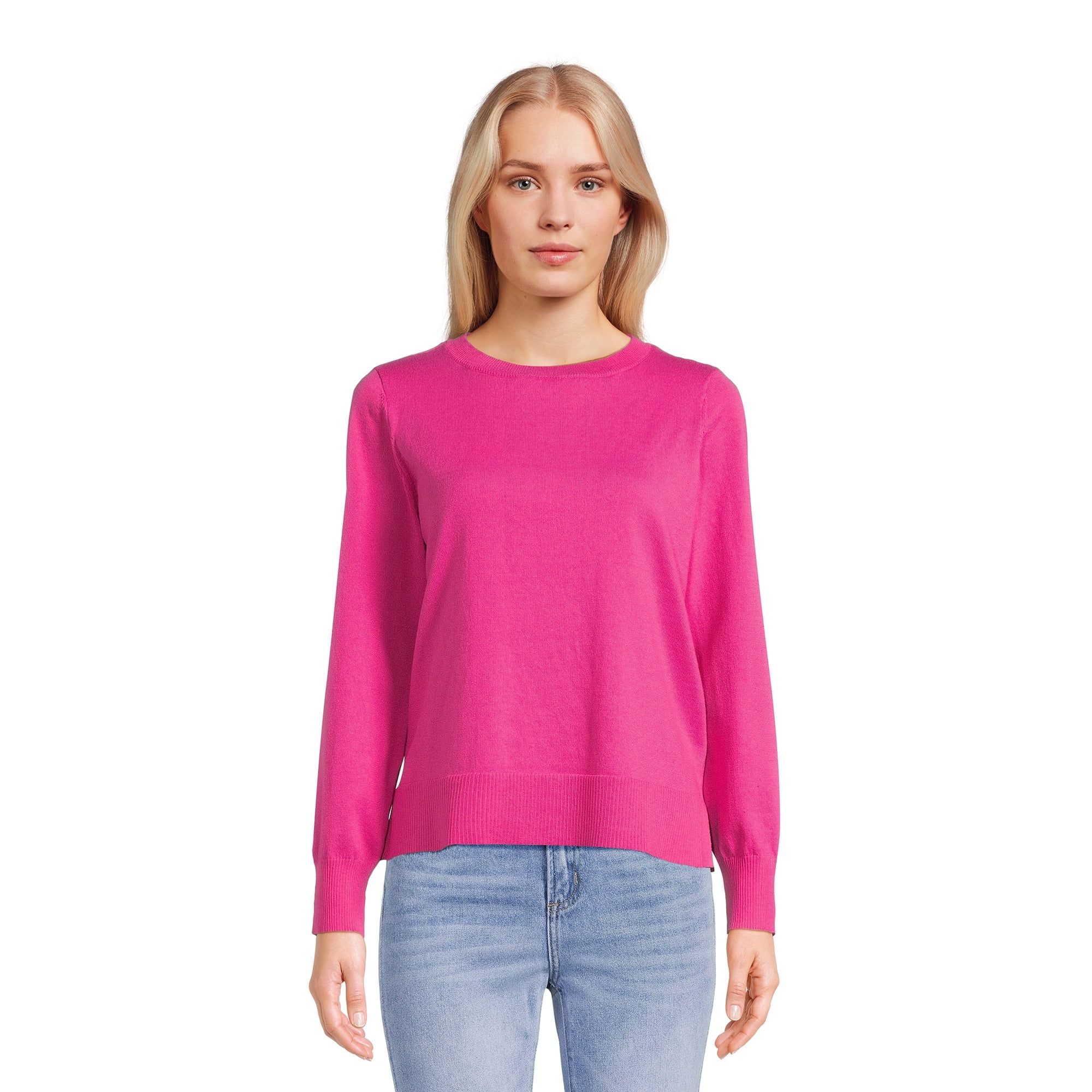 Time and Tru Women's Crew Neck Pullover Sweater, Lightweight, Sizes XS-XXXL | Walmart (US)
