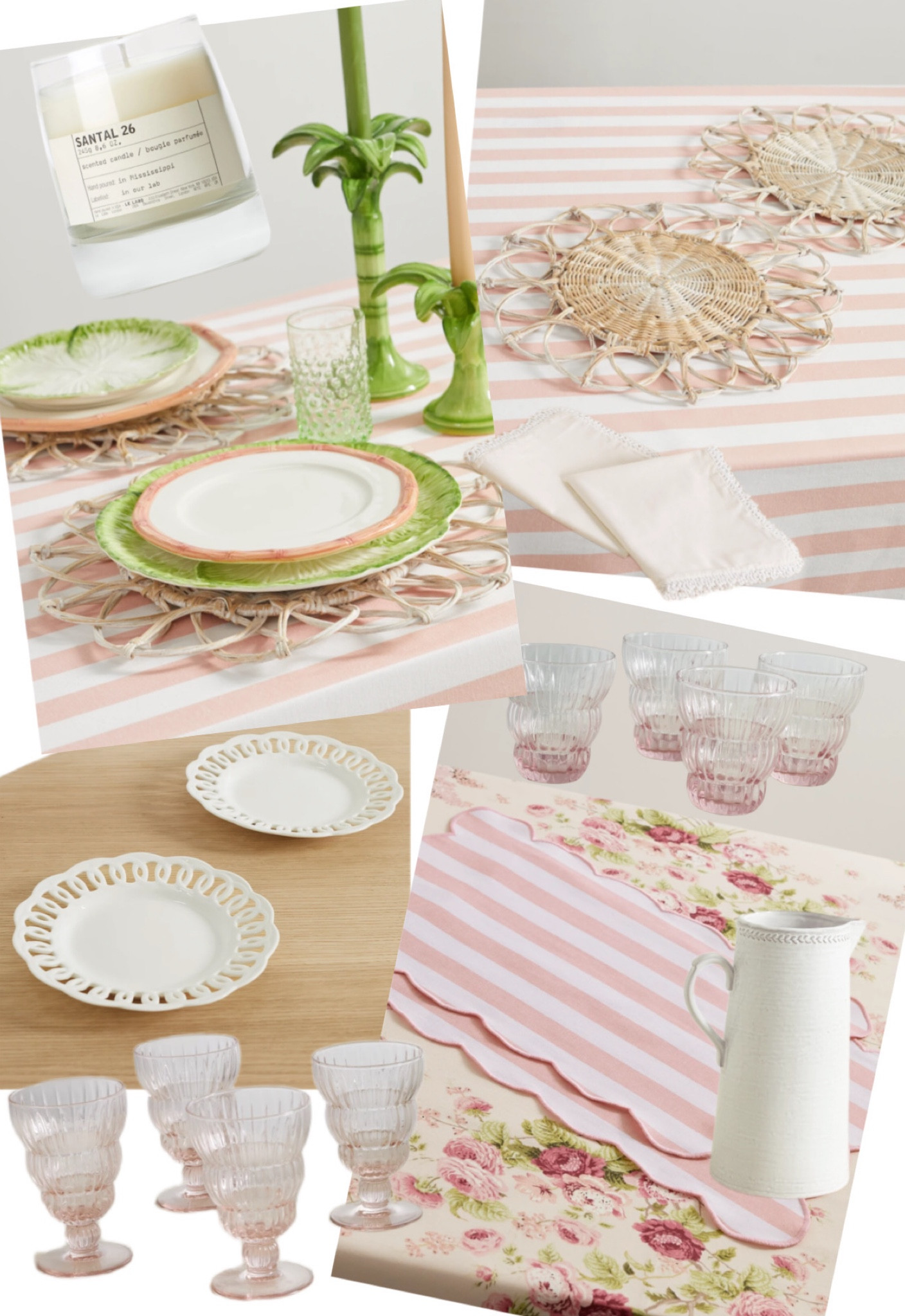 What we’re Buying 





Pink and green feminine dinner party. Scalloped plates and placemats, wicker chargers, antique glasses, girly table scape 

#LTKFind #LTKstyletip