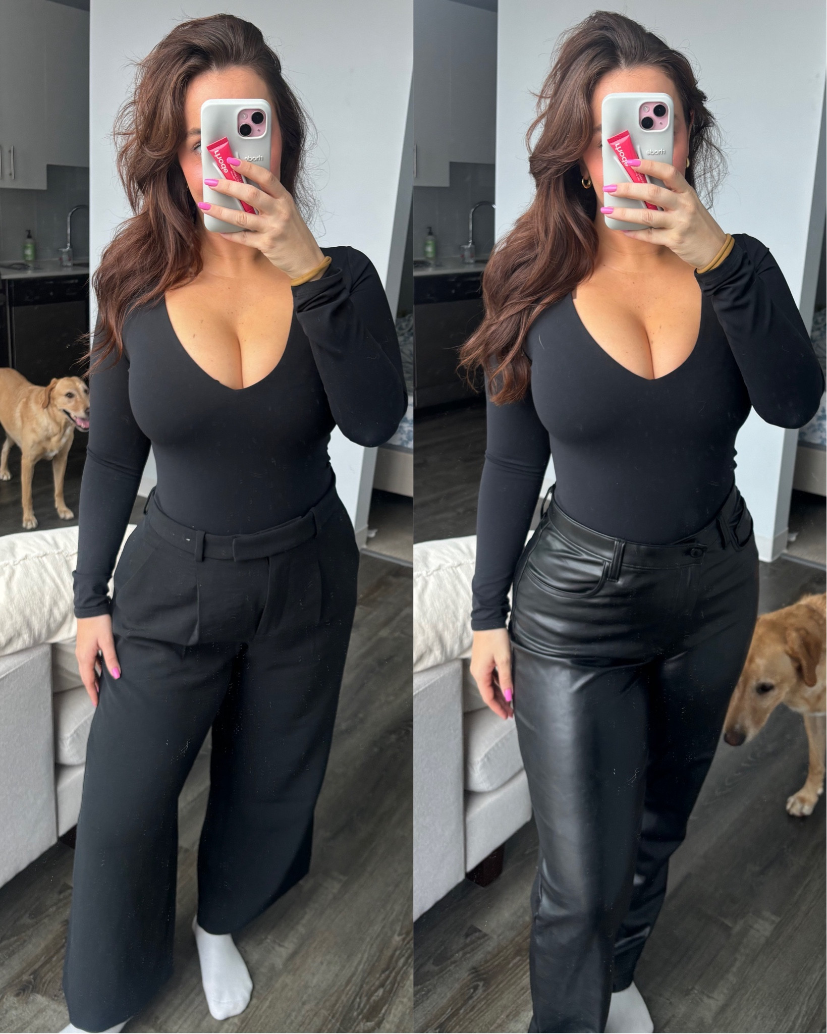 2 of my favorite non-denim curve love pants!! Added the curve love and regular version. They both fit true to size, but I got the “short” version of the trousers because I’m 5’5 and they’re perfect