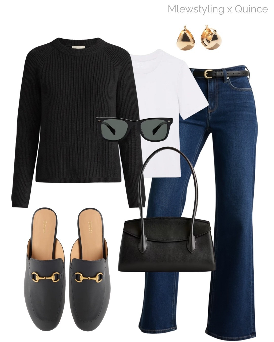 A black cashmere sweater + a white tee + dark wash jeans is an easy and chic outfit formula that always works 〰️
#QuincePartner @Quince 

#LTKSeasonal #LTKootd #LTKgrwm