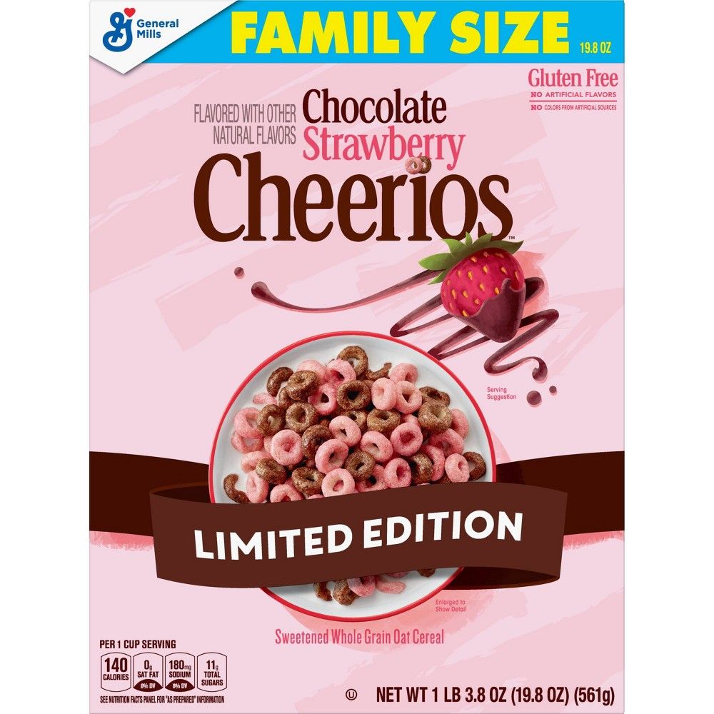Chocolate Strawberry Cheerios Family Size (Seasonal) Cereal - 19.8oz - General Mills | Target