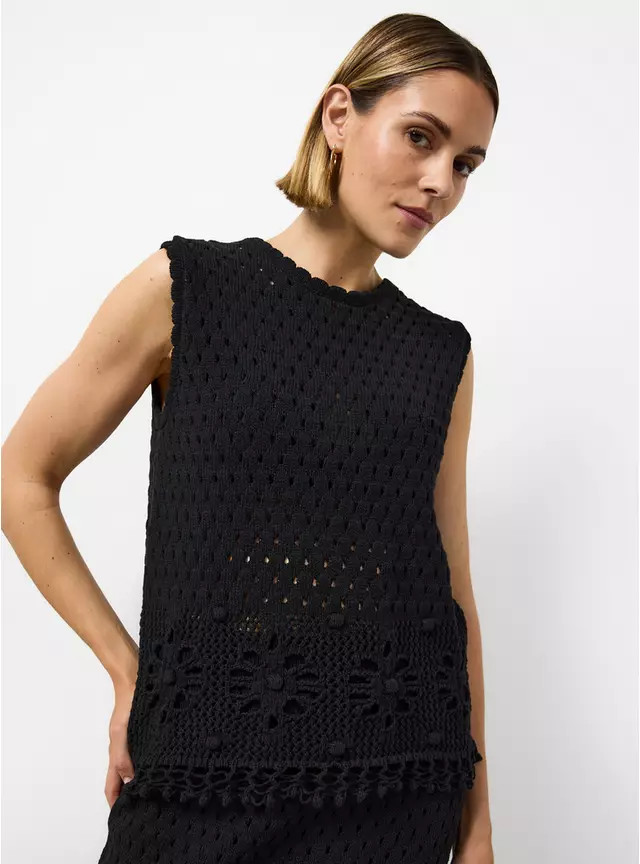 Buy Black Crochet Co-ord Top 8 | Co-ords | Tu | Tu Clothing