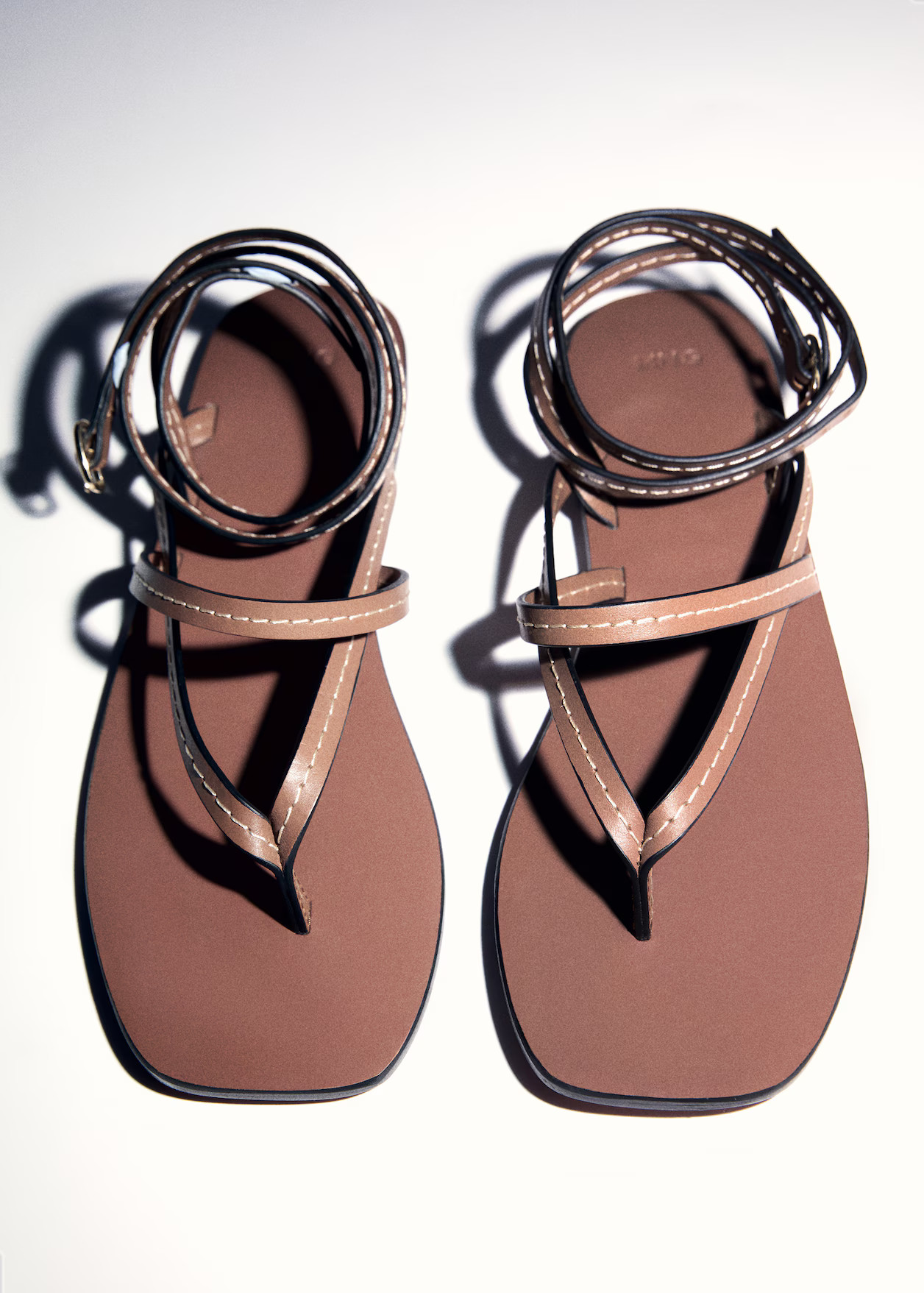 Leather straps sandals | MANGO (US)