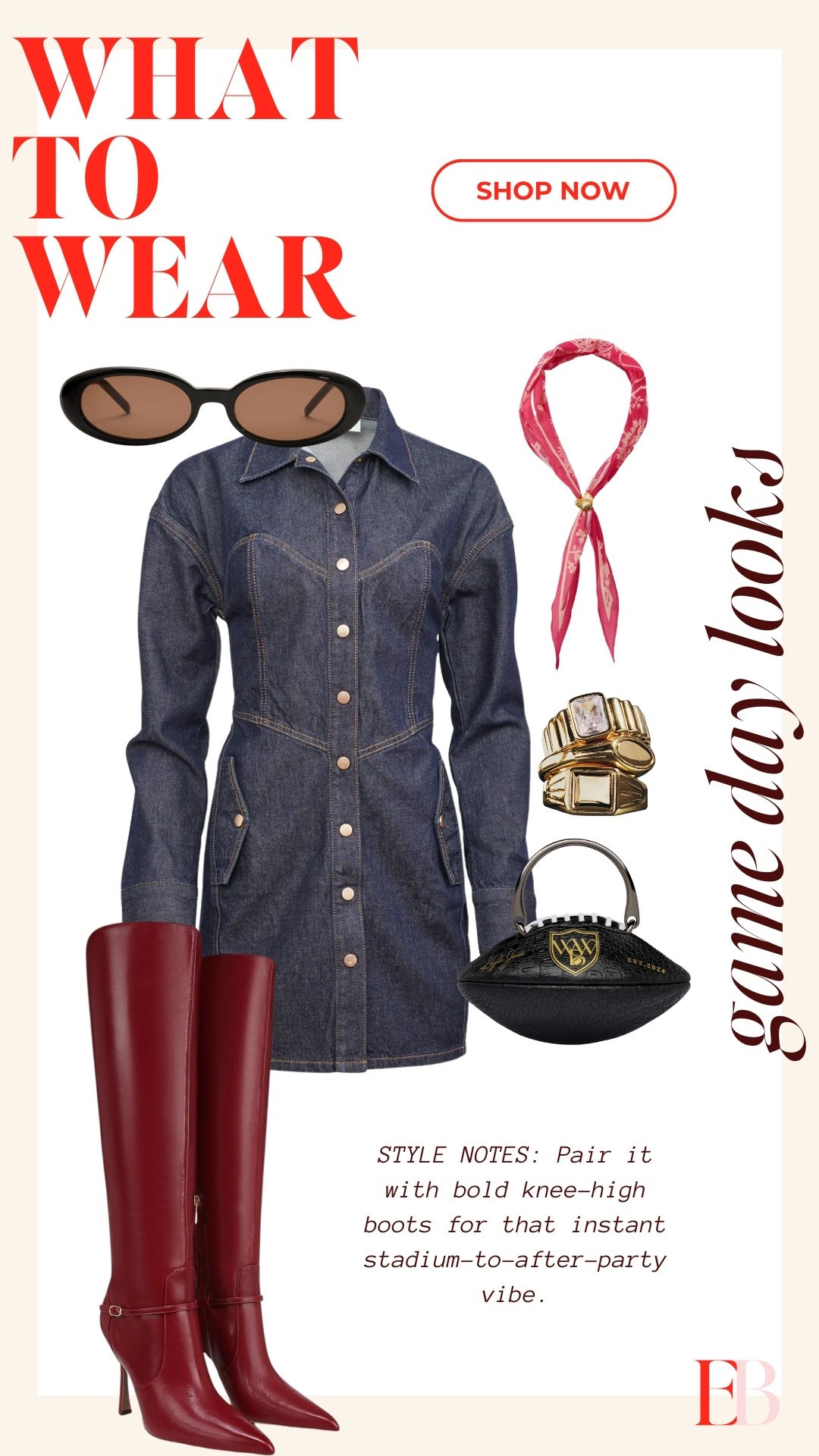 Game day outfit // college football // denim dress // explore page // Texans // Alabama 