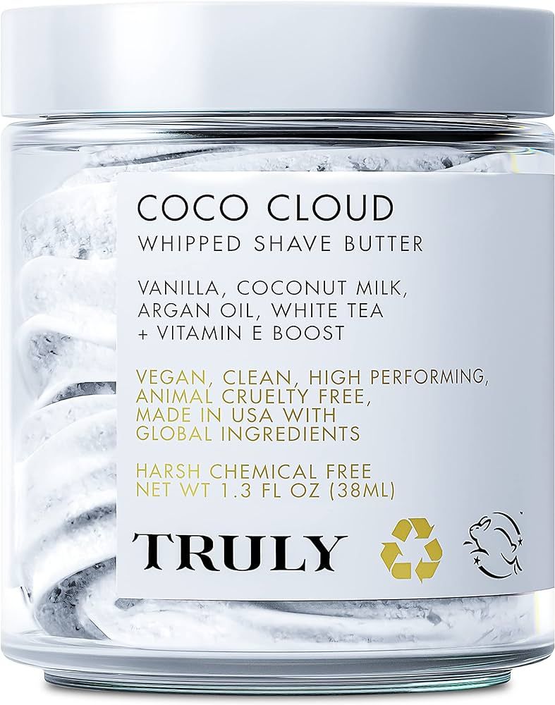 Truly Beauty Coco Cloud Shaving Cream for Women Sensitive Skin Whipped Shave Butter for Legs, Pub... | Amazon (US)