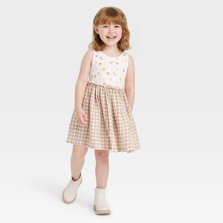 Toddler Girls' Disney Minnie Mouse Printed Dress - Cream | Target
