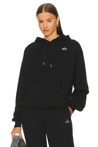alo Accolade Hoodie in Black from Revolve.com | Revolve Clothing (Global)