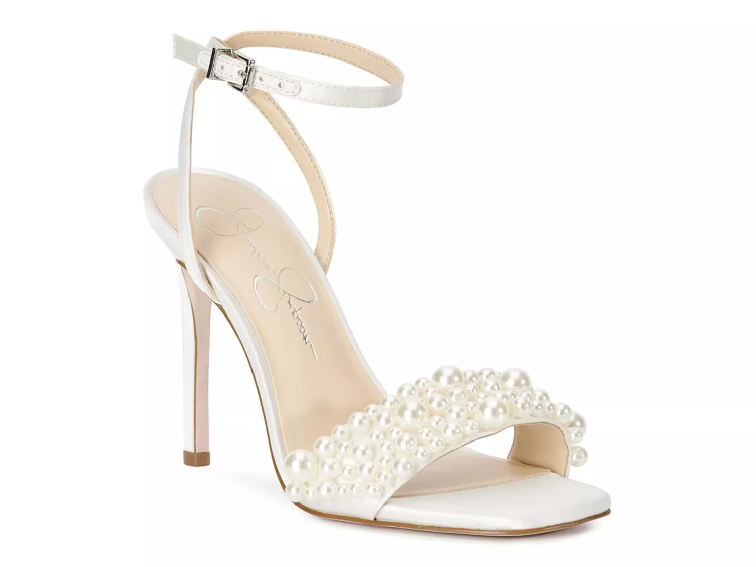 Jessica Simpson Omilira Sandal | Women's | White | Size 8.5 | Heels | Sandals | Ankle Strap | Stilet | DSW