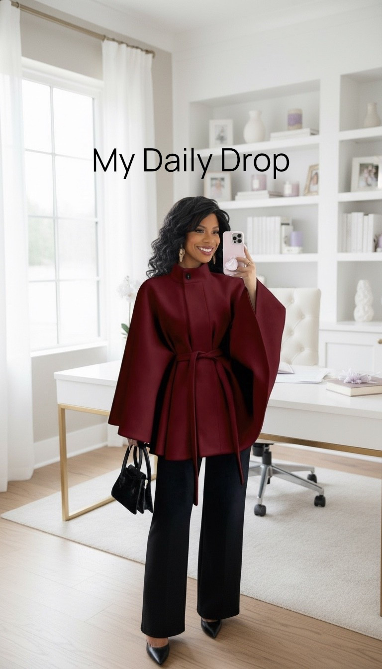 Stepping into my soft-life era in this chic burgundy cape. 🍷✨ 

Perfect for work days, travel days, and every confident moment in between. 

Linking my full look for my midlife style queens who love elegance, comfort + statement fashion. 


#FashionOver50 #MatureStyle #ChicFallOutfits #CapeCoatStyle #OfficeOOTD #LTKFashion #ElegantStyle #FallFashionFinds #TimelessWardrobe

Comment SHOP below to receive a DM with the link to this post on my LTK ⬇ https://liketk.it/5ACgj #ltkgrwm #ltkholiday #ltkootd

Comment SHOP below to receive a DM with the link to this post on my LTK ⬇ https://liketk.it/5AIPK