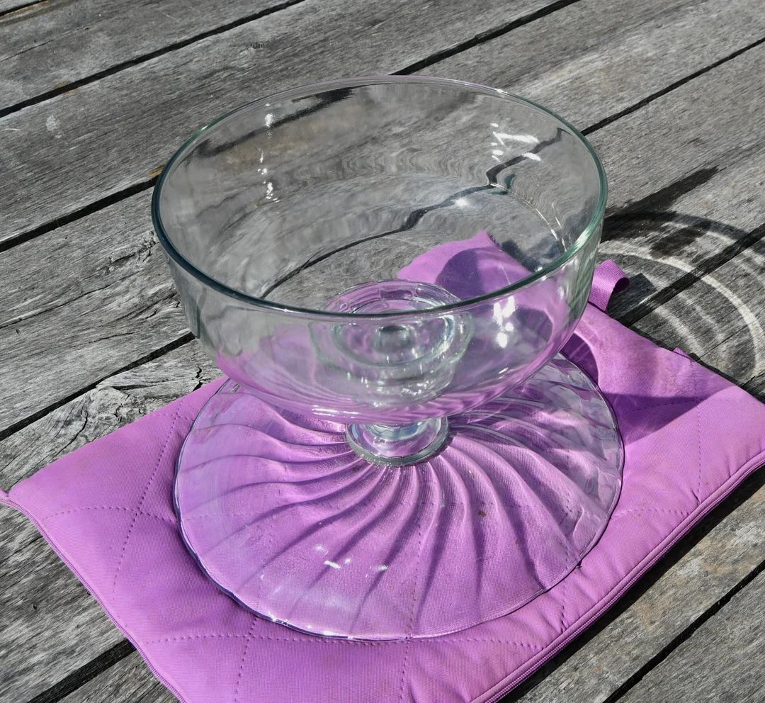 Older Clear Glass Domed Cake Plate Pedestal / Turn It Over and - Etsy | Etsy (US)